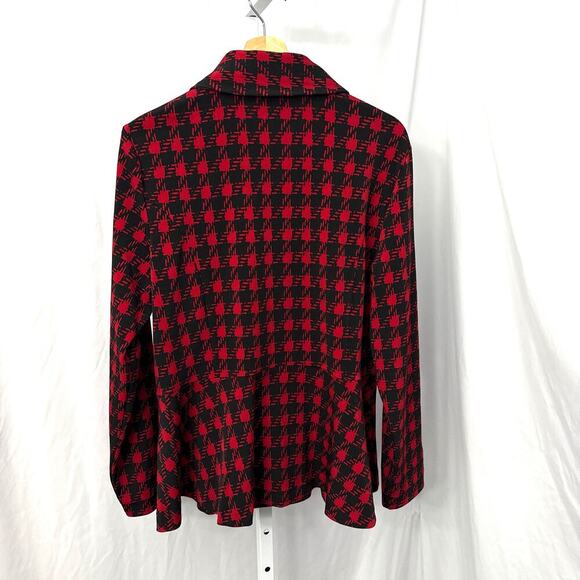 Susan Graver Printed Asymmetrical Peplum Jacket Large - Picture 9 of 11